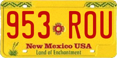 NM license plate 953ROU