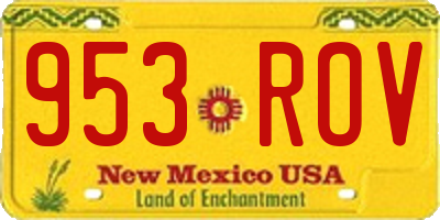 NM license plate 953ROV