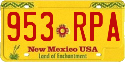NM license plate 953RPA