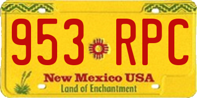 NM license plate 953RPC
