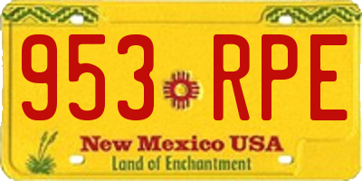NM license plate 953RPE