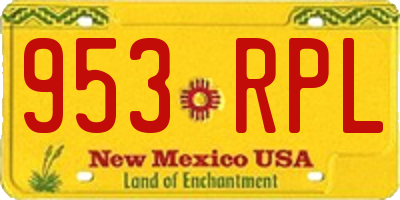 NM license plate 953RPL