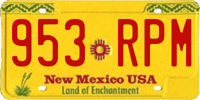NM license plate 953RPM