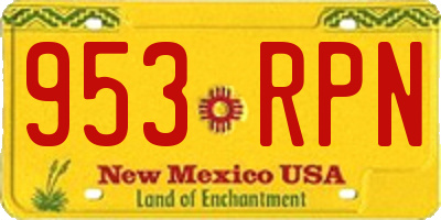 NM license plate 953RPN