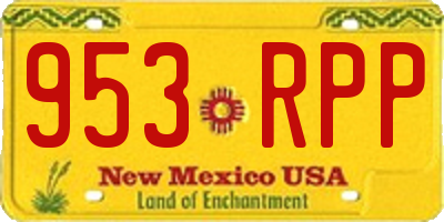 NM license plate 953RPP