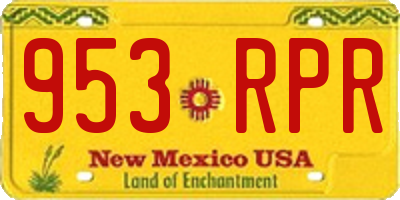 NM license plate 953RPR
