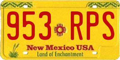 NM license plate 953RPS