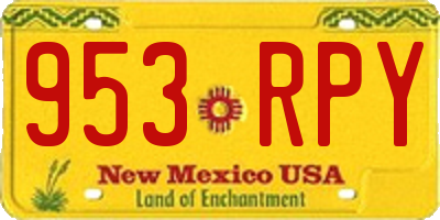 NM license plate 953RPY
