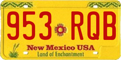 NM license plate 953RQB