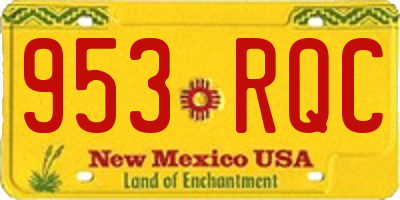 NM license plate 953RQC