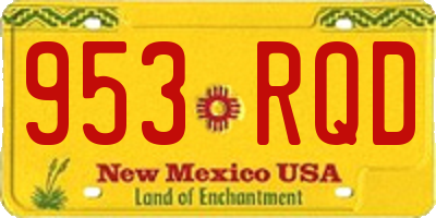 NM license plate 953RQD