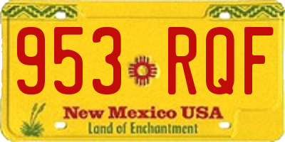 NM license plate 953RQF