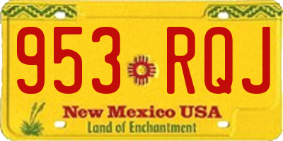NM license plate 953RQJ