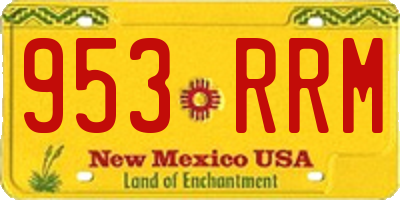 NM license plate 953RRM
