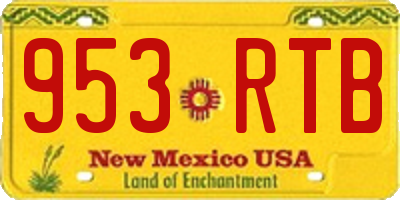 NM license plate 953RTB