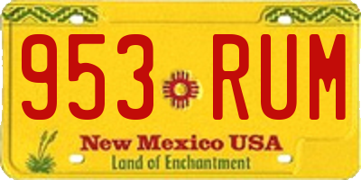 NM license plate 953RUM