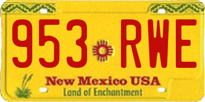 NM license plate 953RWE
