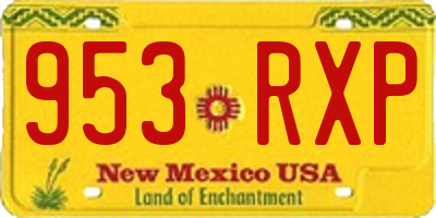 NM license plate 953RXP