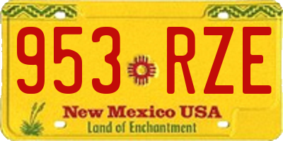 NM license plate 953RZE