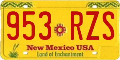 NM license plate 953RZS