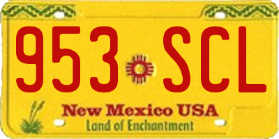 NM license plate 953SCL