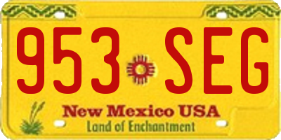 NM license plate 953SEG