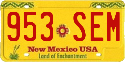 NM license plate 953SEM