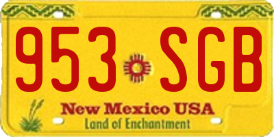 NM license plate 953SGB