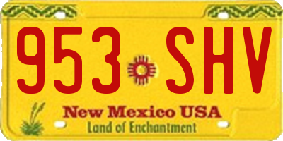 NM license plate 953SHV