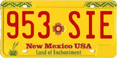 NM license plate 953SIE