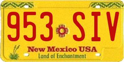 NM license plate 953SIV