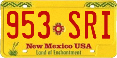 NM license plate 953SRI