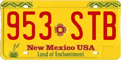 NM license plate 953STB