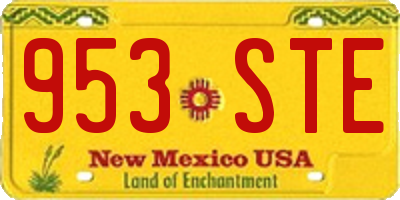 NM license plate 953STE