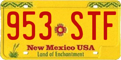 NM license plate 953STF