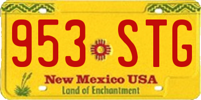 NM license plate 953STG