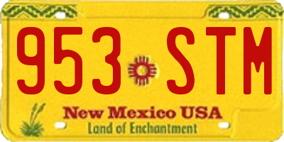 NM license plate 953STM