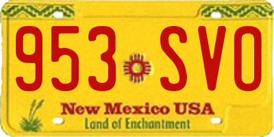 NM license plate 953SVO