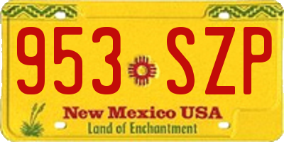 NM license plate 953SZP