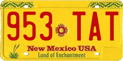 NM license plate 953TAT