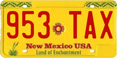 NM license plate 953TAX