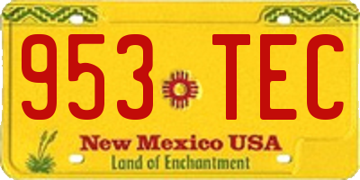 NM license plate 953TEC