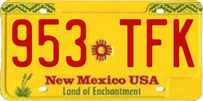 NM license plate 953TFK