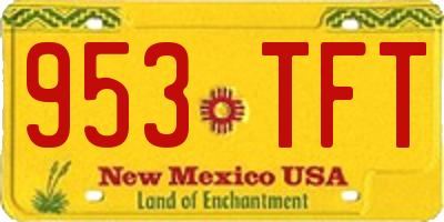 NM license plate 953TFT