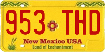 NM license plate 953THD