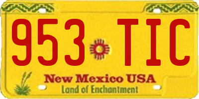 NM license plate 953TIC