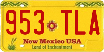 NM license plate 953TLA