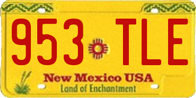 NM license plate 953TLE