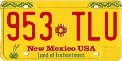 NM license plate 953TLU