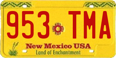 NM license plate 953TMA